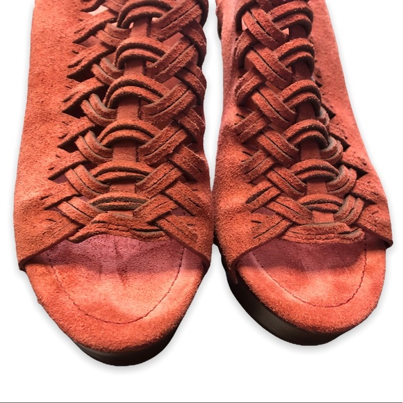 MICHAEL Michael Kors Westley Mule Suede Cinnamon Platform Stacked Heels  9 M - Picture 15 of 16